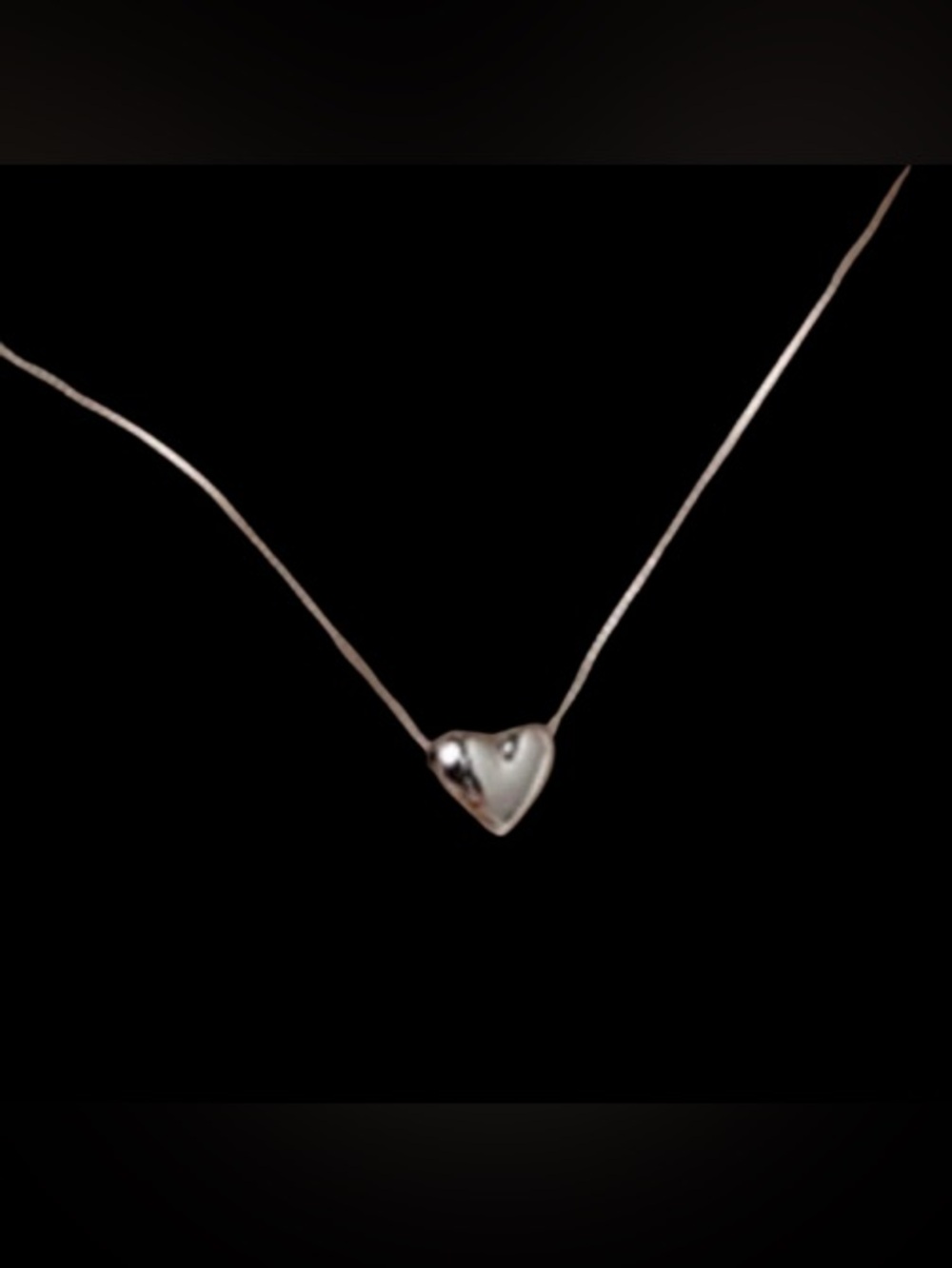 Stamped 925 Sterling Silver Necklace with Puffed Heart Pendant - Picture 1 of 7